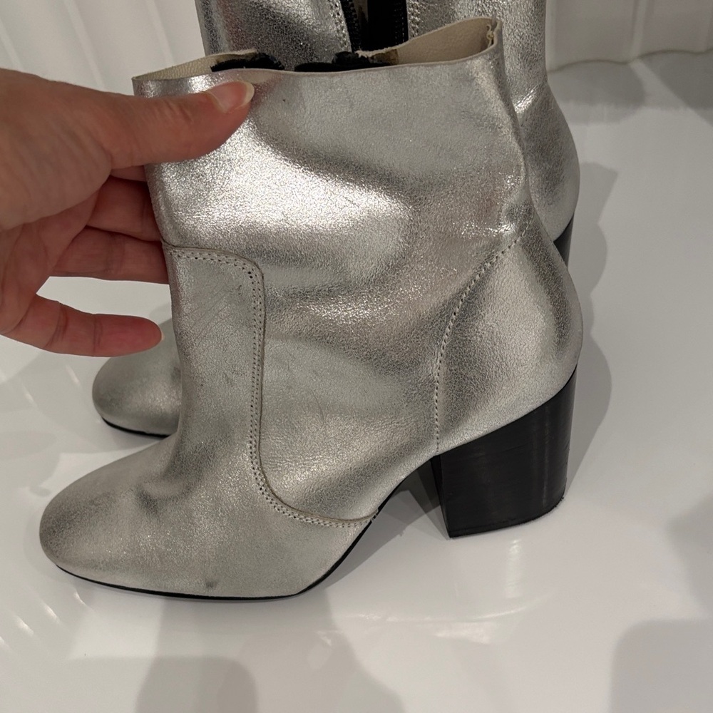 Silver Ankle Boots
